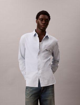Logo Graphic Washed Oxford Button-Down Shirt by CALVIN KLEIN