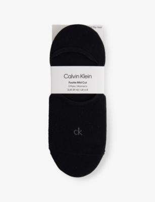 Logo No-Show Stretch-Cotton Socks by CALVIN KLEIN