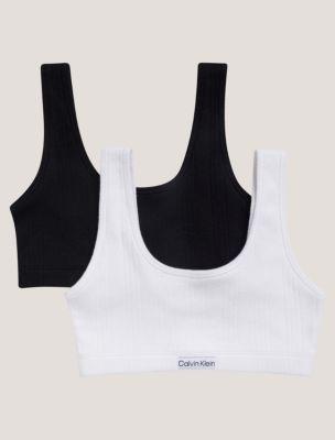 Logo Rib 2-Pack Bralette by CALVIN KLEIN