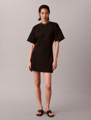 Logo Rib Interlock T-Shirt Dress by CALVIN KLEIN