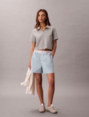 Logo Waistband Cotton Shorts by CALVIN KLEIN