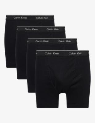 Logo-Waistband Pack of Three Cotton Boxer Briefs by CALVIN KLEIN