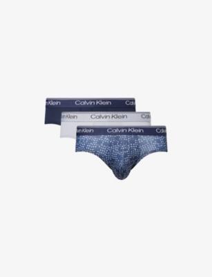 Logo-Waistband Pack-of-Three Micro-Stretch Briefs by CALVIN KLEIN