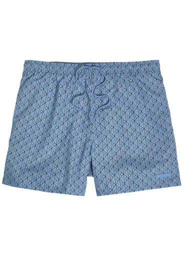 Logo-appliquéd printed shell swim shorts by CALVIN KLEIN