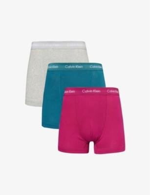 Logo-waistband pack of three stretch-cotton trunks by CALVIN KLEIN