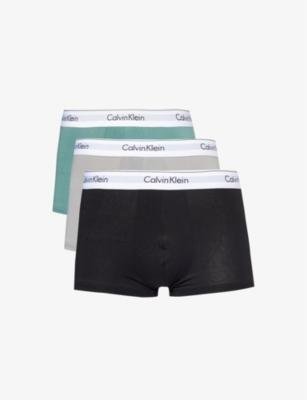 Logo-waistband pack of three stretch-cotton trunks by CALVIN KLEIN