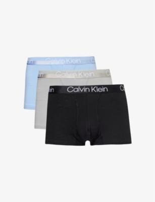 Logo-waistband pack of three stretch-jersey trunks by CALVIN KLEIN
