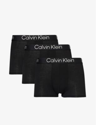 Logo-waistband pack of three stretch-woven trunks by CALVIN KLEIN