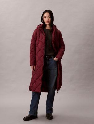 Long Hooded Puffer Jacket by CALVIN KLEIN