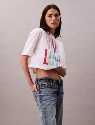 Marc Hundley Pride Viva Love Cropped Relaxed T-Shirt by CALVIN KLEIN