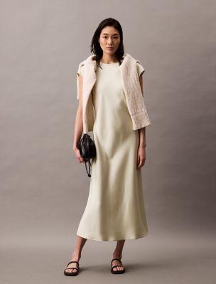 Matte Satin Midi Sheath Dress by CALVIN KLEIN