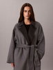 Melange Wool Blend Wrap Coat by CALVIN KLEIN