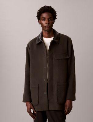 Melton Wool Blend Car Coat by CALVIN KLEIN