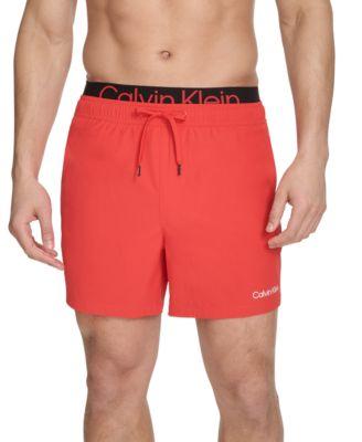 Men's Logo Elastic Waist Modern Euro 5" Volley Swim Trunks by CALVIN KLEIN