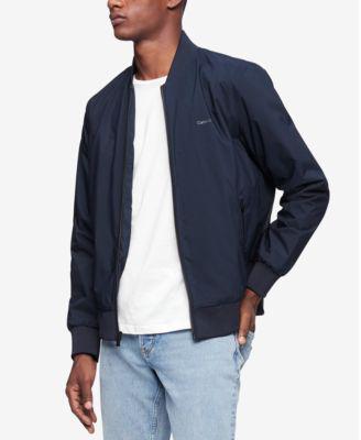 Men's Logo-Print Matte Bomber Jacket by CALVIN KLEIN