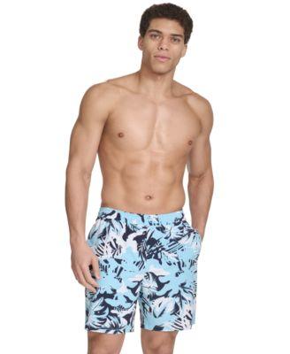 Men's Regular-Fit Quick-Dry 7" Swim Trunks with Compression Short Liner by CALVIN KLEIN