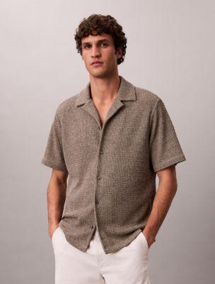 Mesh Camp Collar Easy Shirt by CALVIN KLEIN