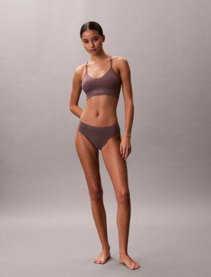 Microfiber Seamless Rib Lightly Lined Bralette by CALVIN KLEIN