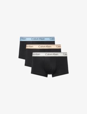 Microfibre-Stretch Low-Rise Pack of Three Jersey Trunks by CALVIN KLEIN