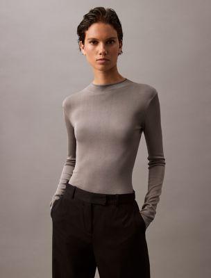 Mock Neck Viscose Sweater by CALVIN KLEIN