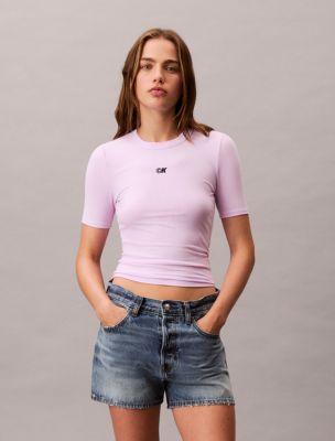 Modal Stretch Monogram Logo Graphic Slim T-Shirt by CALVIN KLEIN