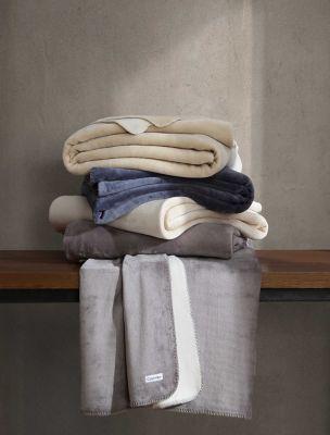 Modern Lush Reversible Throw Blanket by CALVIN KLEIN