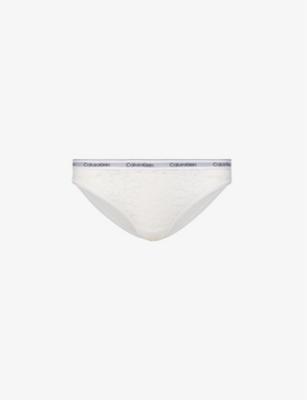 Modern logo-embroidered stretch-lace briefs by CALVIN KLEIN