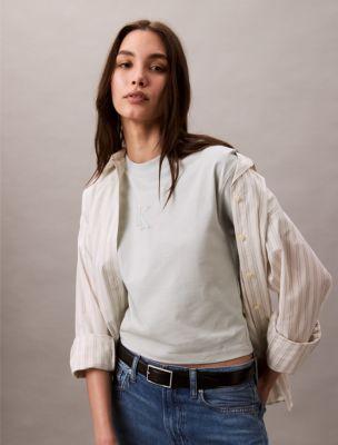 Monogram Cropped Relaxed T-Shirt by CALVIN KLEIN