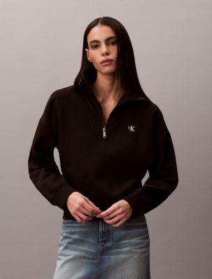 Monogram Fleece Quarter Zip Sweatshirt by CALVIN KLEIN