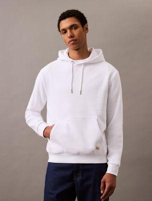 Monogram Logo Patch Fleece Hoodie by CALVIN KLEIN