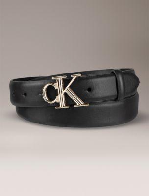 Monogram Logo Plaque Belt by CALVIN KLEIN