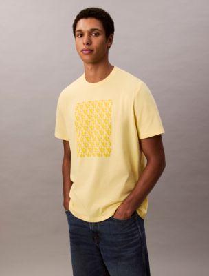 Monogram Logo Textured Graphic Classic T-Shirt by CALVIN KLEIN Monogram Logo Textured Graphic Classic T-Shirt by CALVIN KLEIN