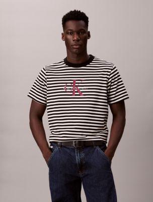 Monogram Stripe Relaxed T-Shirt by CALVIN KLEIN