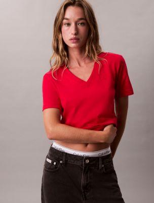 Monogram V-Neck T-Shirt by CALVIN KLEIN