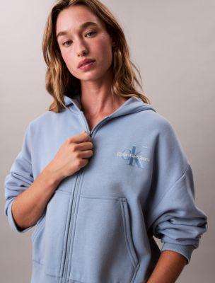 Monologo Fleece Relaxed Zip Hoodie by CALVIN KLEIN