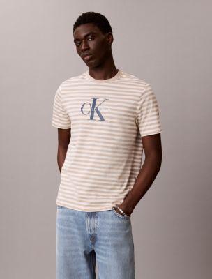 Monologo Graphic Stripe Classic T-Shirt by CALVIN KLEIN
