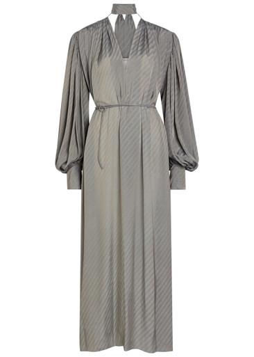 Natalie fil coupé brushed satin midi dress by CALVIN KLEIN