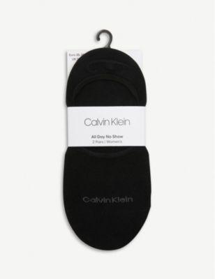 No-show cotton-blend socks pack of two by CALVIN KLEIN