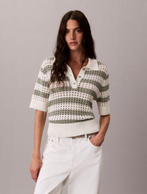 Open Stitch Sweater Polo by CALVIN KLEIN