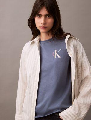 Overlap Monogram Logo Graphic Classic T-Shirt by CALVIN KLEIN