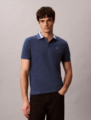 Pique Colorblock Collar Polo Shirt by CALVIN KLEIN