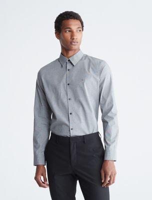 Plaid Slim Stretch Button-Down Shirt by CALVIN KLEIN