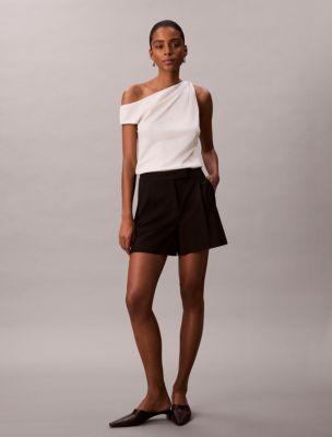 Pleated Tailored Shorts by CALVIN KLEIN