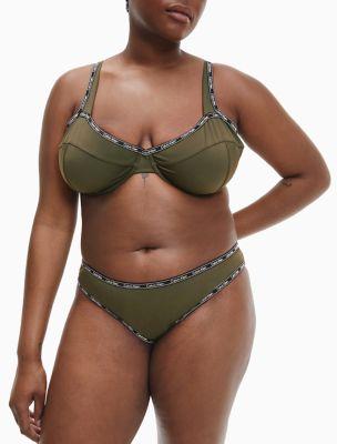 Plus Size Logo Tape Balconette Bikini Top by CALVIN KLEIN