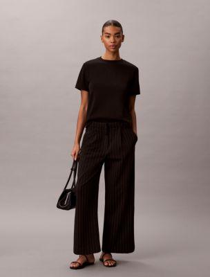 Ponte Stripe Wide Leg Pants by CALVIN KLEIN