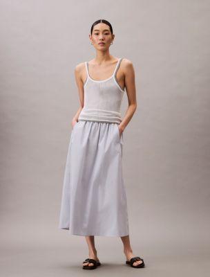 Poplin Midi Skirt by CALVIN KLEIN