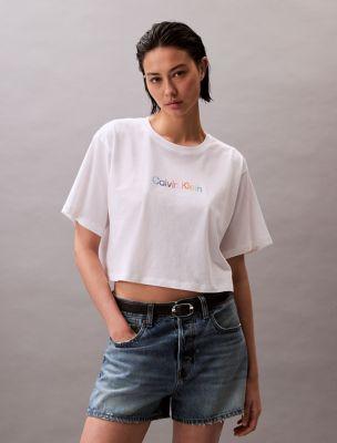 Pride Boxy Cropped Sleep T-Shirt by CALVIN KLEIN