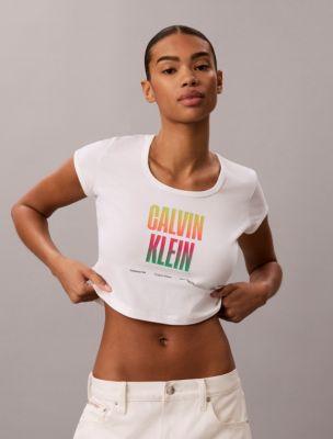 Pride Slim Scoopneck Tee by CALVIN KLEIN