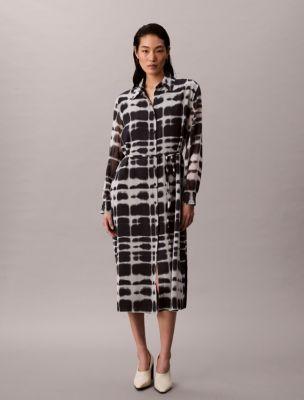 Printed Midi Shirt Dress by CALVIN KLEIN