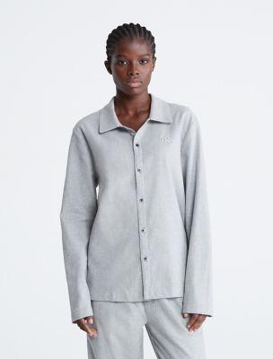 Pure Flannel Sleep Button-Down Shirt by CALVIN KLEIN